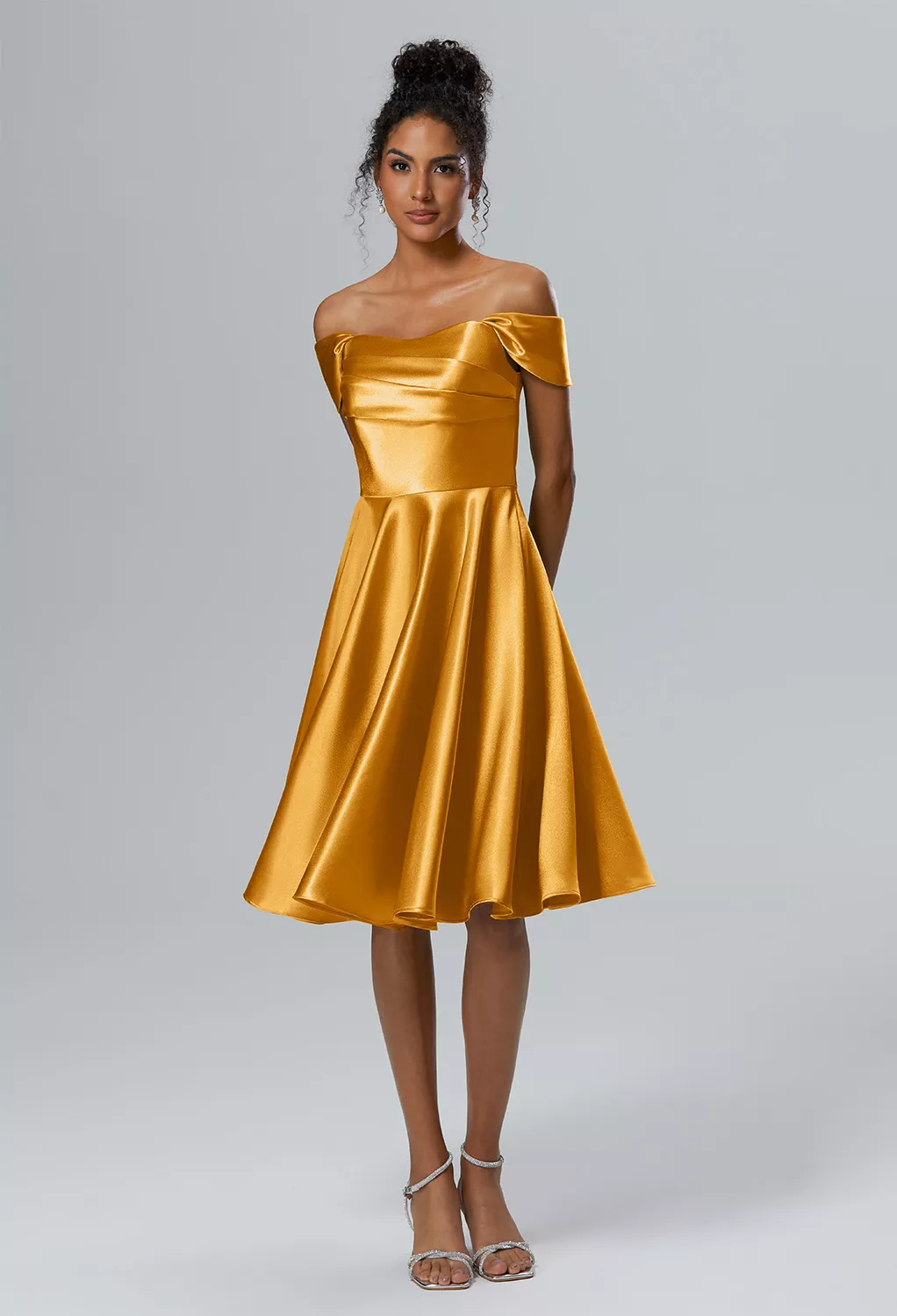 AW Yasmin Mango  Cocktail Wedding Guest Dresses